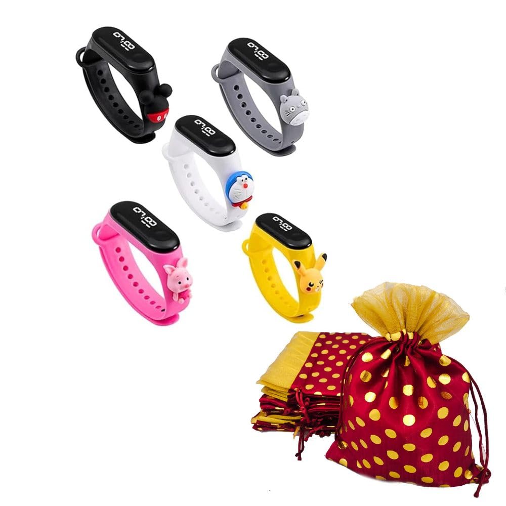 RAHI India Led Watch for Kids Pack of 5 Multicolors for Return Gifts for Kids Birthday Party|Return Gifts Watches for Kids|Best Birthday Return Gifts Watch for Childnres