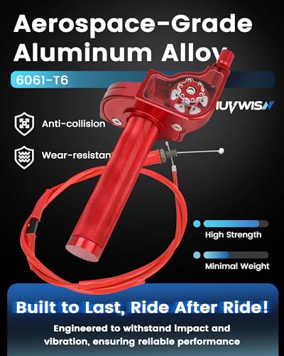 Image of Mini Bike Throttle Kit 7 /8 inch 22mm MiniBike Throttle Assembly + Throttle Cable CNC Quick Twist Universal for Dirt Pit Bike Motorcycle CT200U CT200U-EX BT200X CRF KLX SSR 50 110 125 250 Red