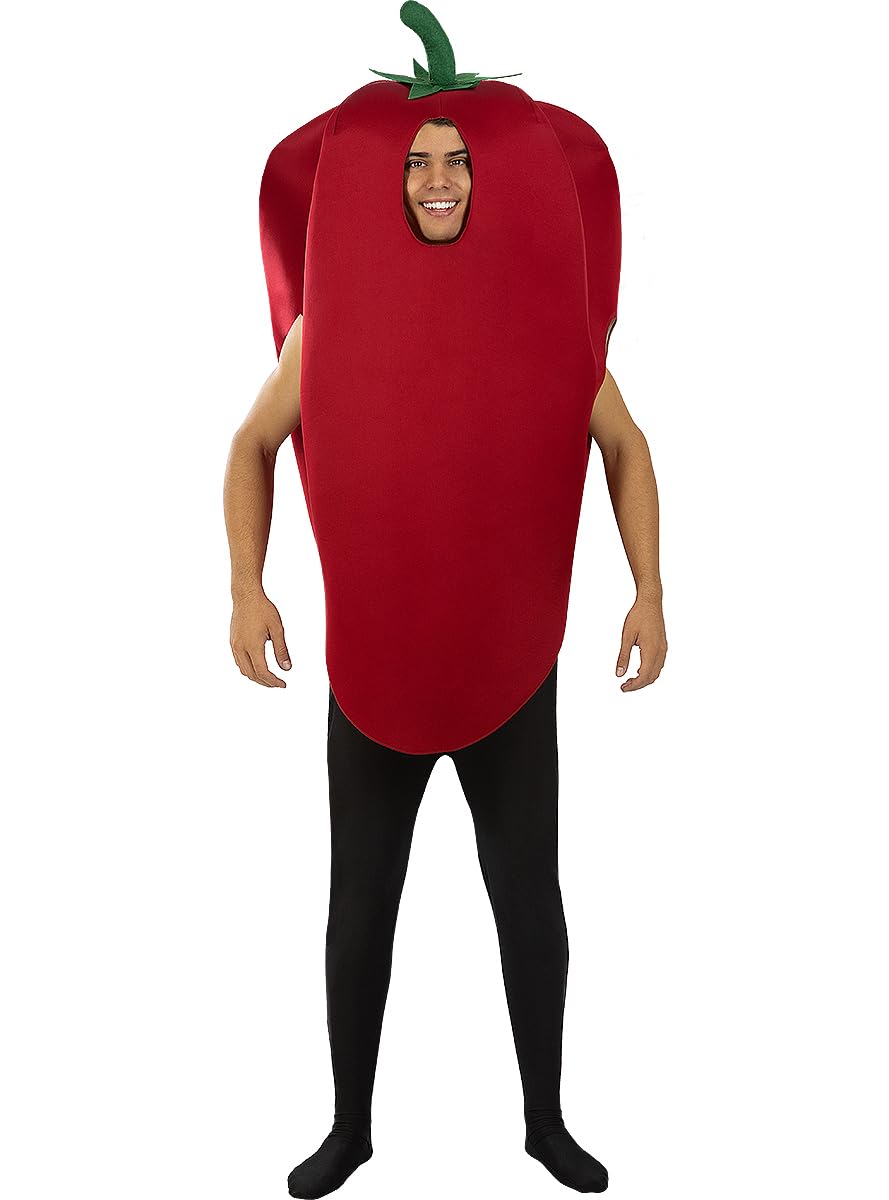 Funidelia | Disfraz de Pimiento Rojo para hombre y mujer Comida, Bebida - Disfraz para adultos y divertidos accesorios para Fiestas, Carnaval y Halloween - Talla única - Rojo