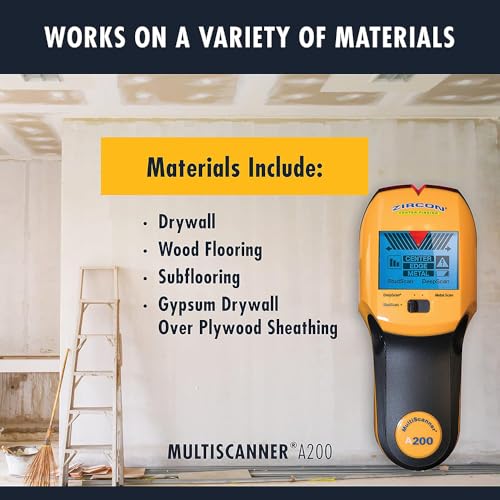 Image of Zircon MultiScanner A200 with Bonus Mini Pocket Level - Electronic Wall Scanner Stud Finder & Metal Detector with Live AC Wire Detection, SpotLite Pointer, ACT Auto-Correcting Technology