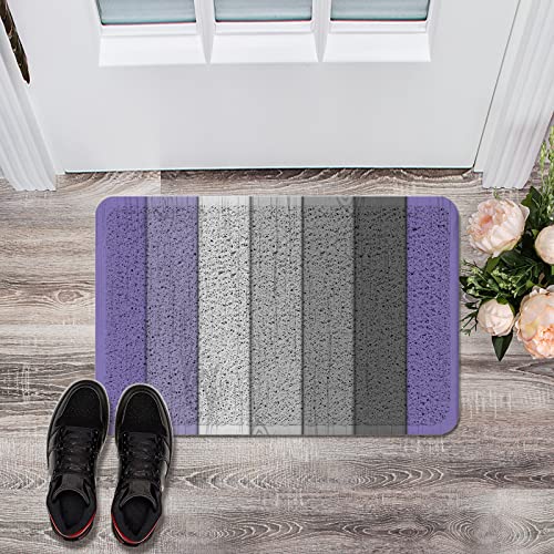 Fantasy Staring Farmhouse Outdoor Indoor Entrance Doormat Purple Grey Gradient Retro Wood Grain Front Welcome Door Mats Inside Outside Rugs, Waterproof Non Slip And Durable 18" X 30" #TOP18