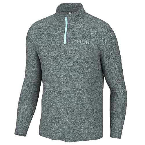 HUK Coldfront Heather Pullover, Fishing 1/4 Zip for Men