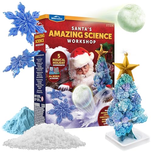 Santa's Christmas Science Workshop - Holiday STEM Kit for Kids with 5 Magical Experiments & 20 Bonus Activities, Educational Science Kit Stocking Stuffers, Crafts for Kids Age 8 and Up