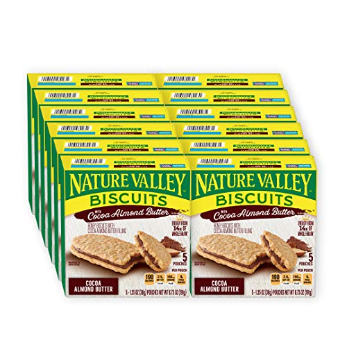 Nature Valley Biscuits with Cocoa Almond Butter filling, 5 ct, 6.75 oz (Pack of 12)