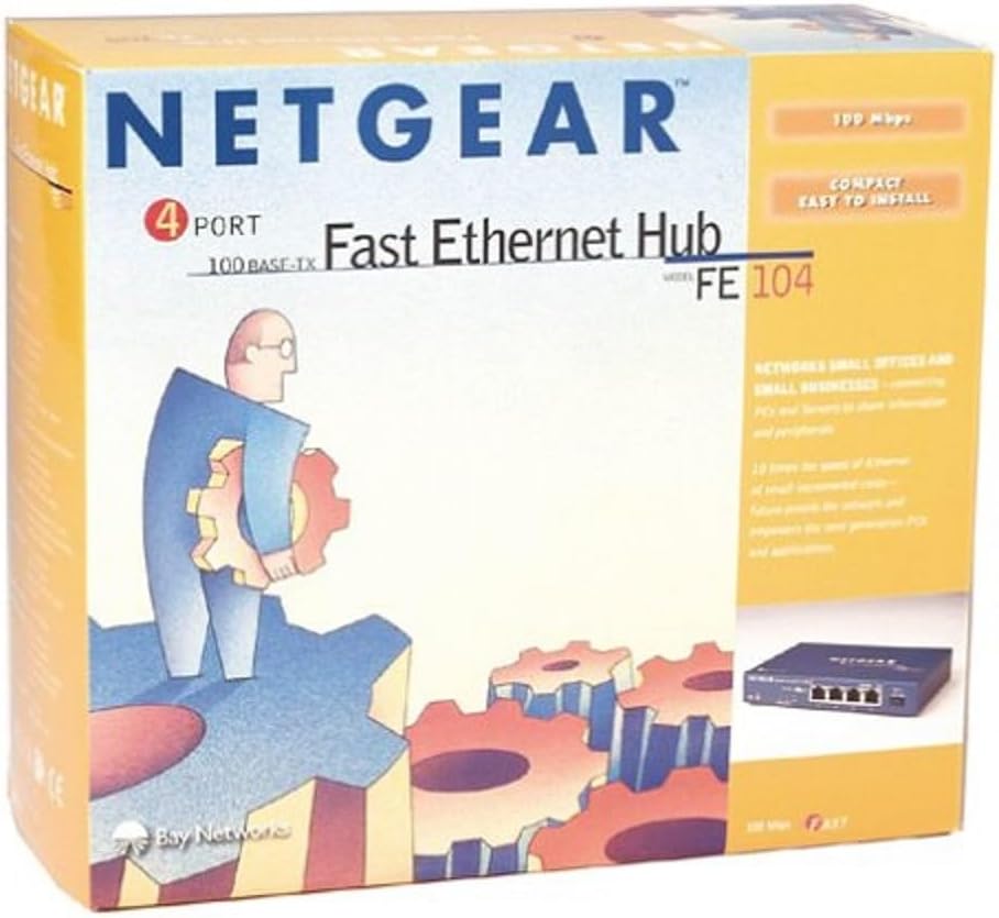 Netgear FE104 100Mbps 4-Port Fast Ethernet Hub
