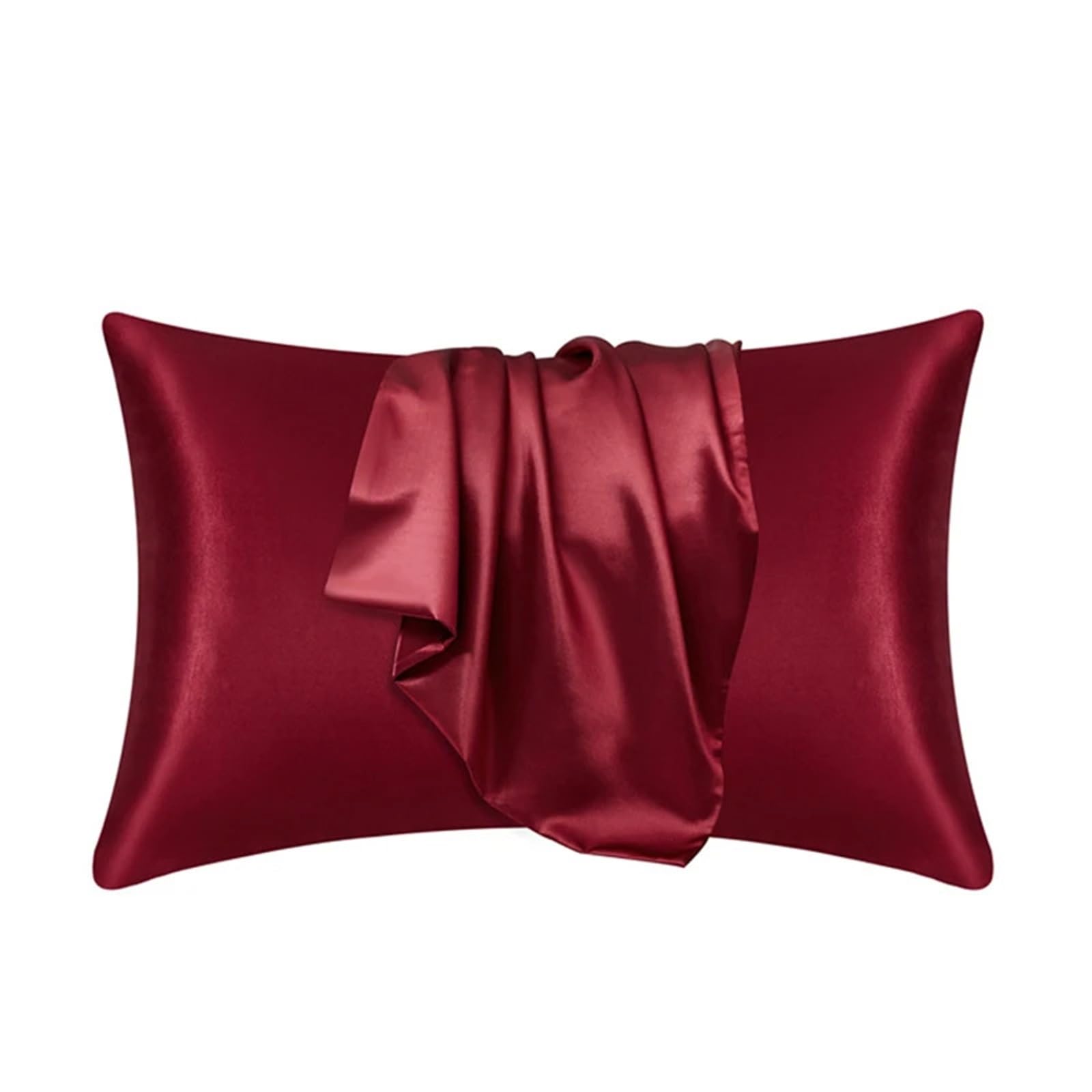 Silk Pillowcase Satin Pillowcases Smooth Pillow Covers For Hair Skin(Wine Red)