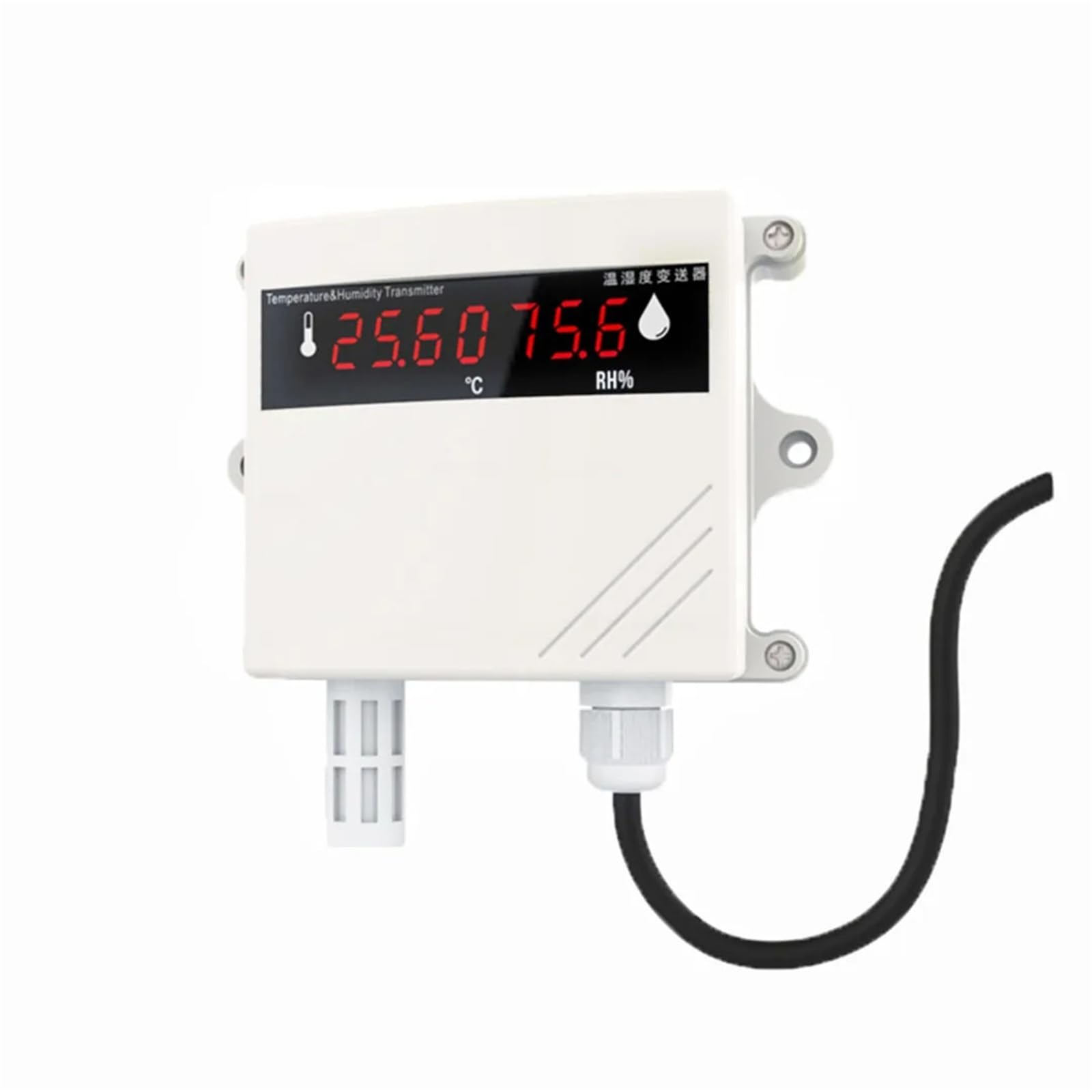 -40-60 ℃ Przemysłowy termohigrometr i przetwornik wilgotności DC24V Wbudowana sonda Cyfrowy wyświetlacz 0-60 ℃ RS485