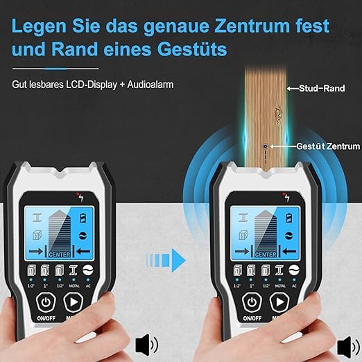 Leitungssucher Ortungsgerät, 5 in 1 Multifunktions Wand Scanner Detektor Bolzendetektor mit...