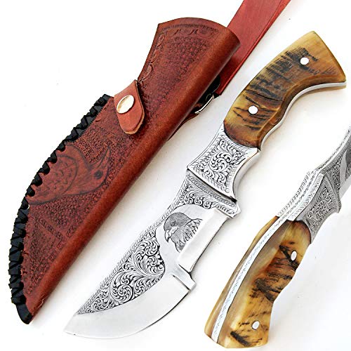 Pal 2000 sbaa-9400 incroyable oeuvre d'art totale travail à main gravé sur le couteau d 2 en acier avec le même design comme Gaine en cuir Lame de haute qualité Collection Couteau Cover