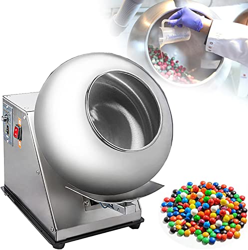 YXYLJOZ Máquina Comercial de Recubrimiento de nueces de maní Mini sartén de Chocolate Recubrimiento de azúcar Máquina de Recubrimiento de Bandeja de azúcar de Mesa de 10 kg Recubridor