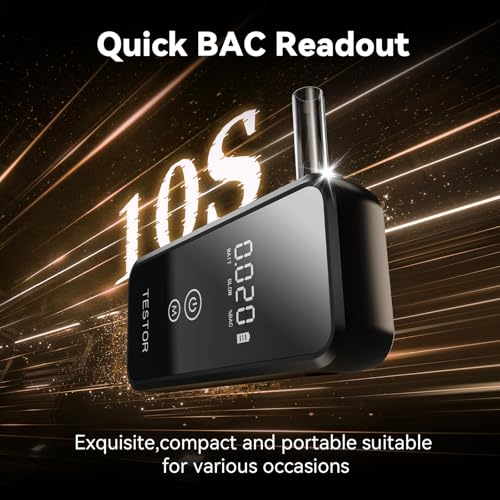 Image of Professional-Grade Breathalyzer, High-Accuracy Breathalyzers for Alcohol with Memory Function,Portable Personal Breathalyzer Tester for Home & Travel Use-8 Mouthpieces