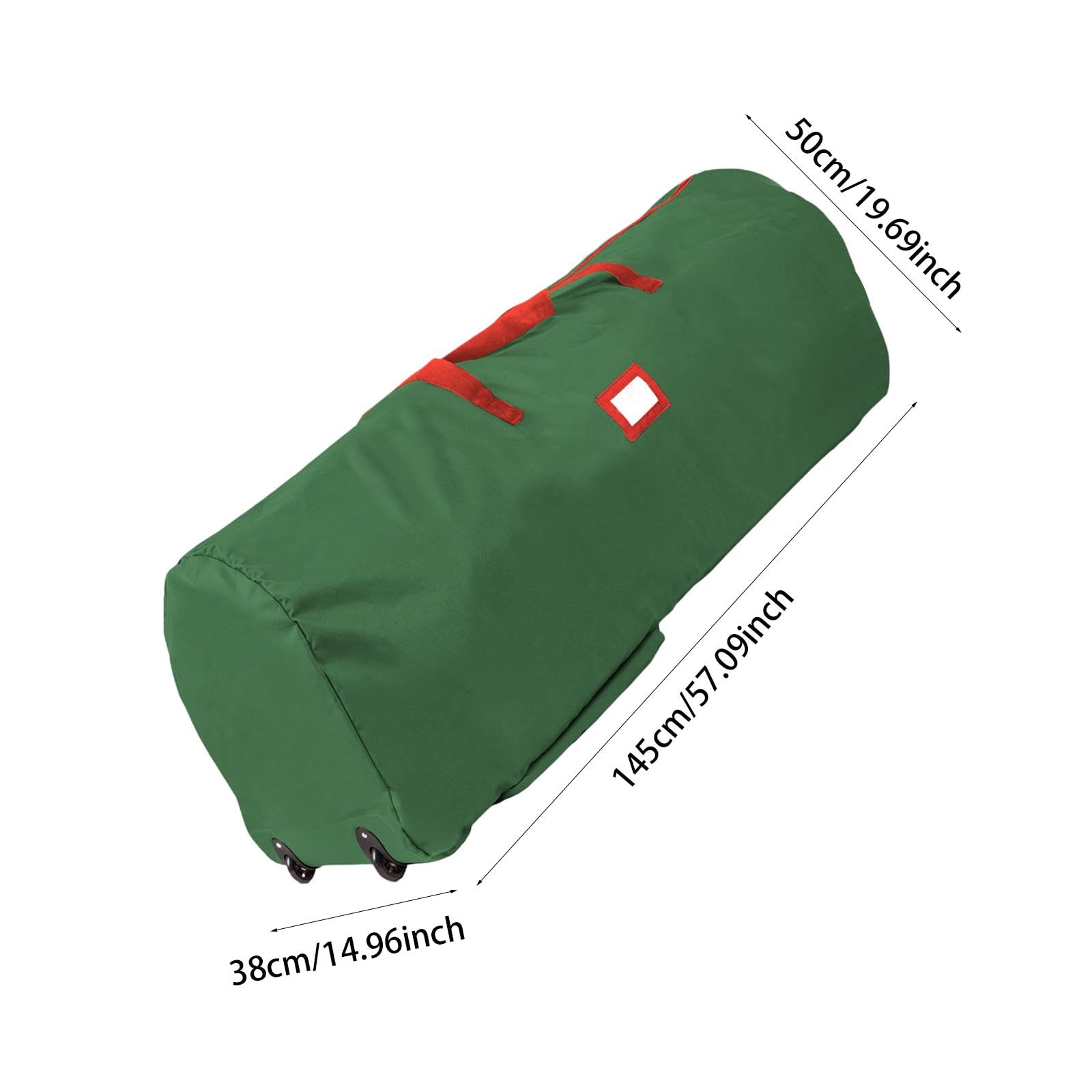Borsa Portaoggetti per Albero di Natale con Ruote per Riporre in Sicurezza Gli Articoli Natalizi, Verde