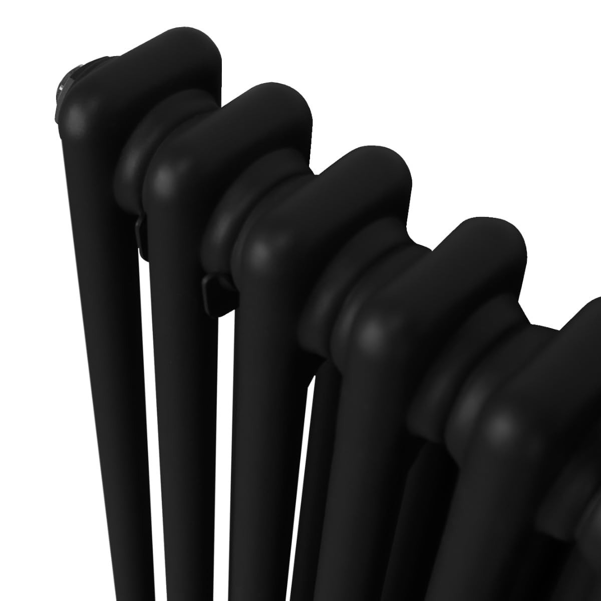 Radiador Tradicional Horizontal de 2 columnas 600mm x 1012mm | Negro Mate | Acero | Montado en pared | Kit de fijación y soportes + Cepillo de limpieza GRATIS | Calefacción estufa calefactor