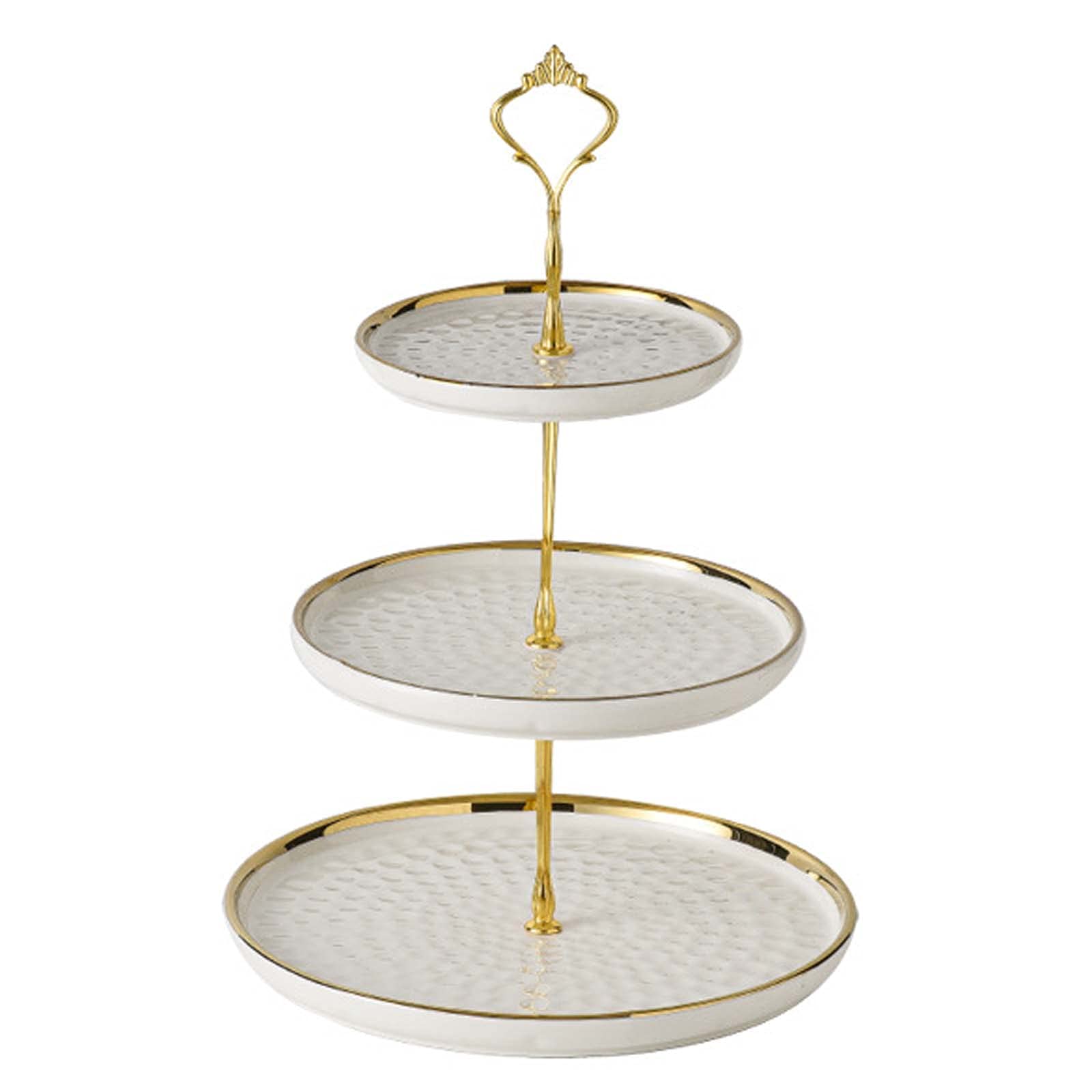 Alzata per Torte in Ceramica, espositore Rotondo in Porcellana, Supporto per Cupcake e Dessert Resistente e Robusto, 2/3 Ripiani per Decorazioni per Matrimoni, tè e Feste di comple