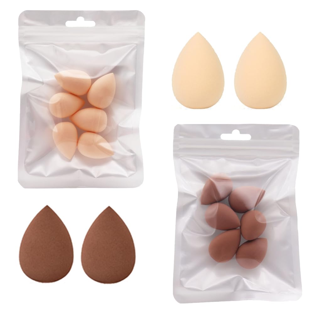 Mini Make-up Schwämme 12 Stück – Schwarz, Klein Für Präzises Foundation-, Concealer- & Lidschatten-Auftragen