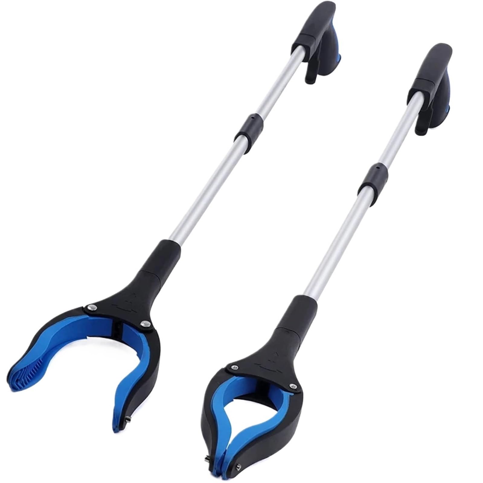 Herramienta de Agarre Larga Plegable for Personas Mayores, Alcance con Apertura Garra giratoria, Recogida Alta Resistencia para Jardín(Blue 2pcs)