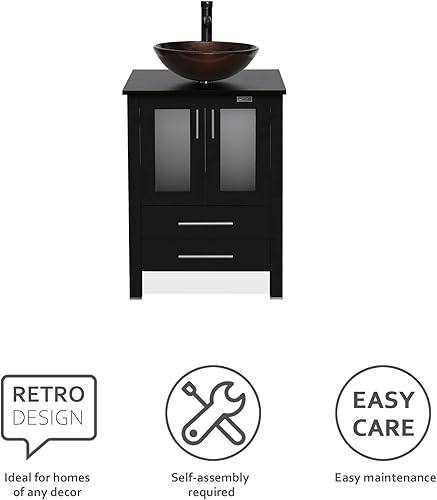 Miniatura 135 de eclife - Lavabo de baño de 24.0 pulgadas con encimera, gabineta de estilo contemporáneo Turquesa Cuadro