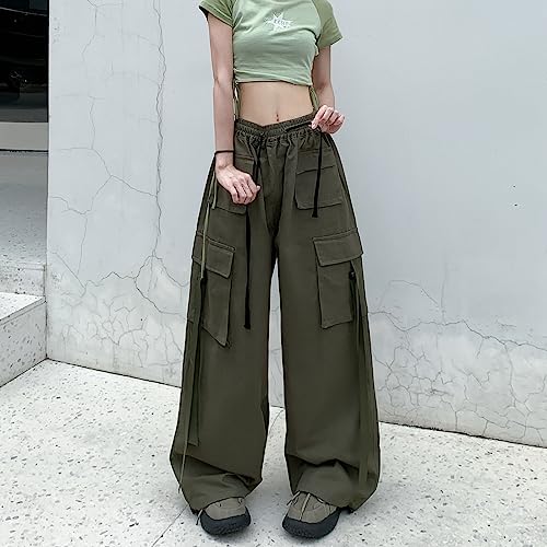 Women Baggy Cargo Pants Goth Harajuku Trousers Casual Y2K Streetwear with Pockets2