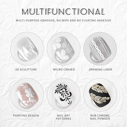 Gel para Uñas con Efecto Espejo Metálico Negro y Blanco miniatura 5