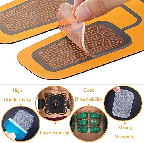 Leikedun TsLinc 40 Pcs Abs Trainer Replacement Gel Pads, Ab Stimulators Sticky Pads,Replacement Muscle Toner Pads Abdominal Muscle Toner Gel Pads for Abs Toner