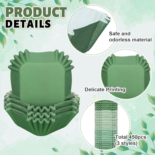 Mini caissettes carrées vertes pour cupcakes et muffins Whaline x450 - 4