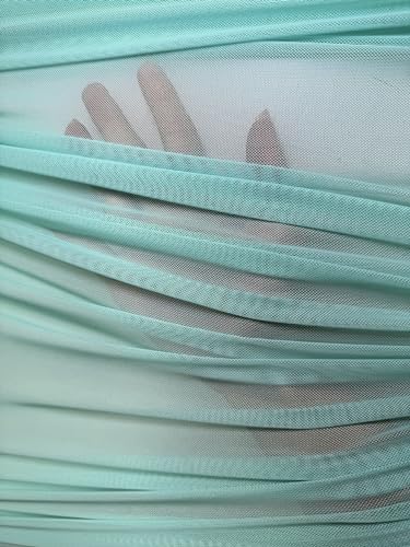 Power Mesh Fabric – 60 inch Width, Lightweight 4-Way Stretch Blend of Synthetic Fibers and Spandex, Perfect for Bra, Control-Topped Pantyhose, and Swimwear Linings (Seafoam)4