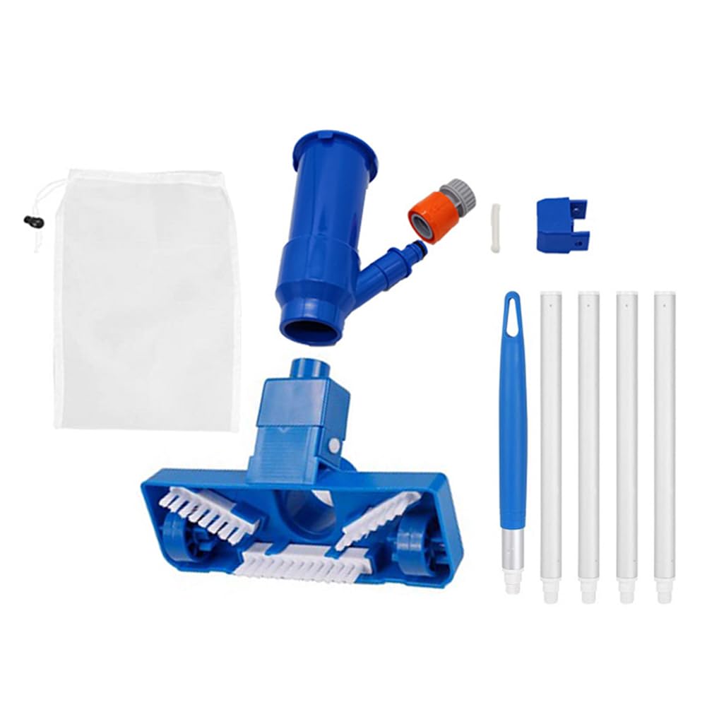 Kit per la pulizia della piscina 10 pezzi – Aspirapolvere subacqueo | Strumento di alta qualità con manico robusto, ideale per rimuovere sporco e detriti efficacemente in piscine e laghetti