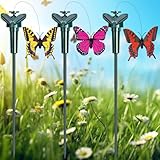 Rossesay 3 Pcs Solar Flying Butterflies Moving Fluttering Butterflies Waterproof Garden Stakes Decorations for Home Yard Pathway Garden Landscape Outdoor Indoor Centerpieces Decorations