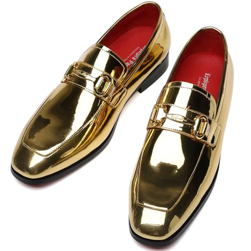 Men's Tuxedo Patent Leather Loafers Dress Shoes4