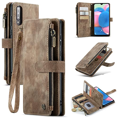 Étui portefeuille Samsung A50/A30S : protection intégrale antichoc en cuir avec porte-cartes