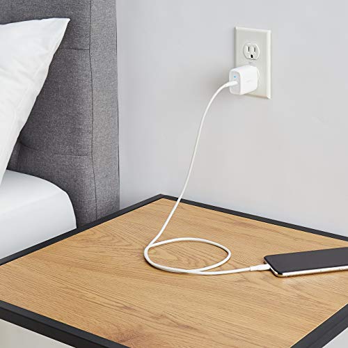 Image of Amazon Basics 30W One-Port GaN USB-C Wall Charger with Power Delivery PD for Tablets & Phones (iPhone 16 /15 /14 /13 /12 /11 /X, iPad, Samsung, More), Non-PPS, White (Pack of 2)