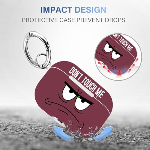 Image of for Airpods 3rd Generation Case,Don't Touch Me Cool Cover with Lanyard Big Eyes Cute Cartoon for Airpods 3rd Generation Case,Soft Shockproof Cover for Women Men-Claret