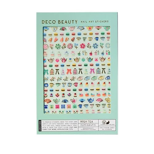 Deco Beauty High Tea - Super Thin & Easy-to-Apply Nail Art with the Cutest Designs - Durable & Long-Lasting Nail Art Stickers and Decals for Women, for DIY At-Home Manicures & Salon-Quality Nails