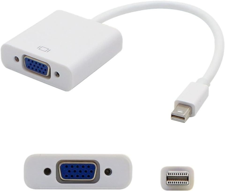 Addon-Networking 8" Mini-DP to VGA Adapter Cable, White (MDISPLAYPORT2VGAW)