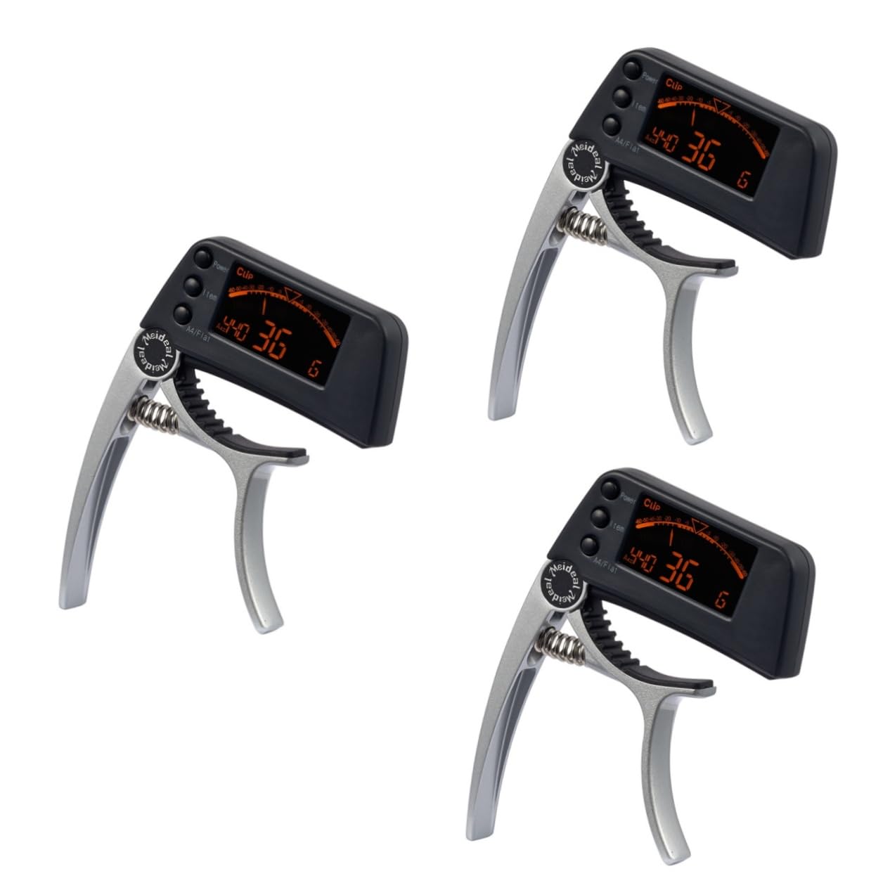 Abaodam 3pezzi Accordatore Elettronico Con Capo Per Chitarra Acustica e Basso Display Lcd Strumento Di Tuning Per Chitarra Ukulele e Banjo