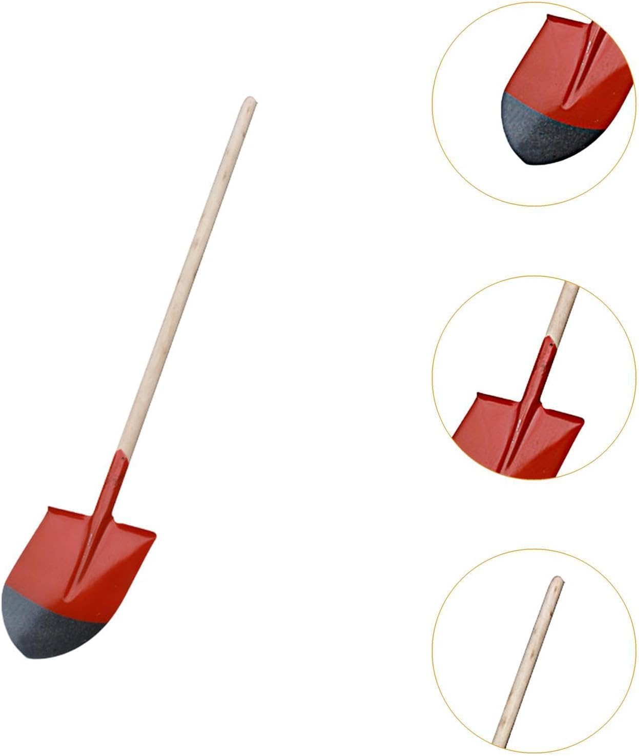 Paleta de mano para jardín, herramienta de jardinería con mango de madera para trasplante de paisaje, deshierbe, pala para cavar, pala resistente (42,5 x 22,7 cm)