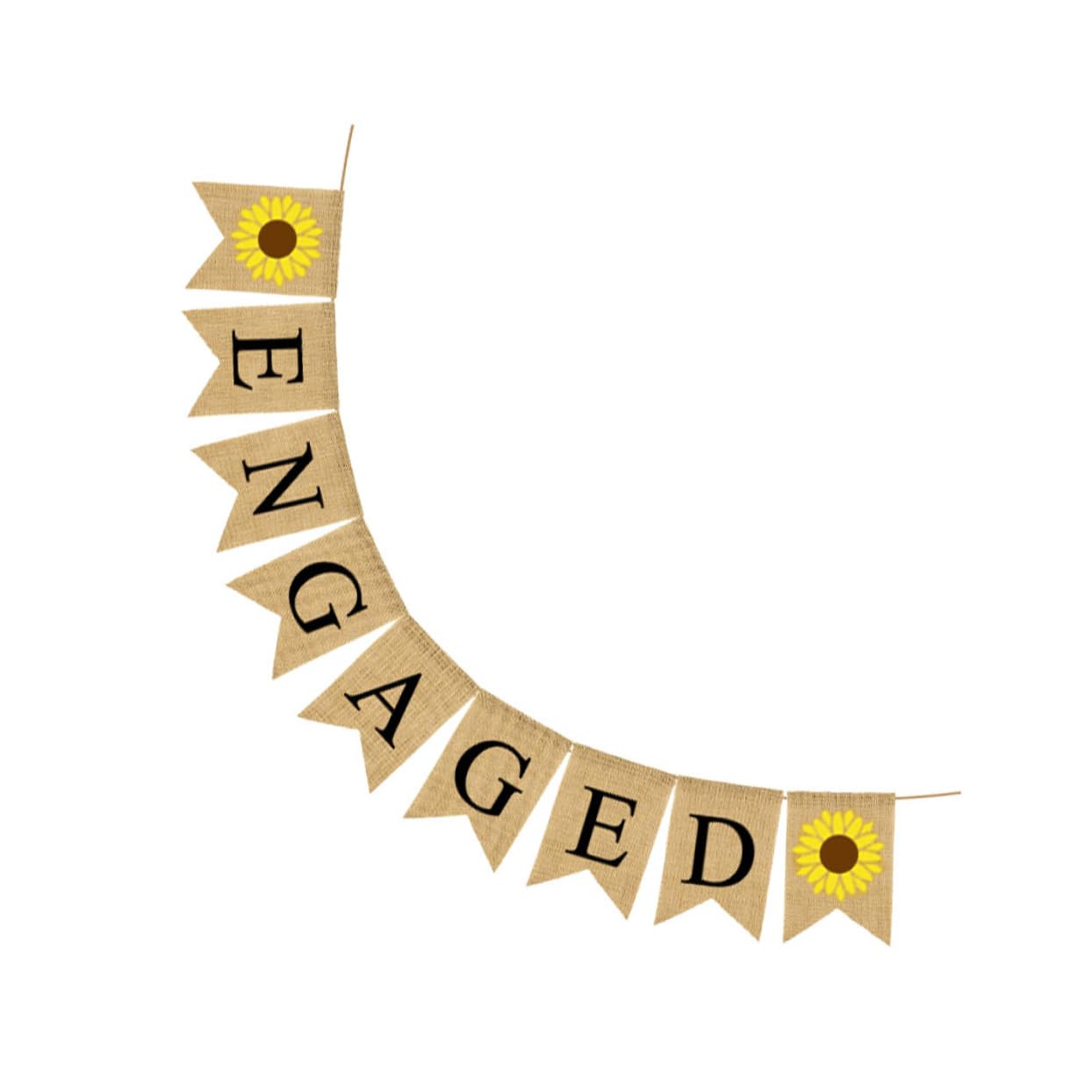 Abaodam 3stücke Hochzeitsfeier Wimpelkette Set Vintage Sackleinen Banner Mit Sonnenblumen Party Dekoration Für Hochzeiten Feiern Als Fotodekoration Festatmosphäre Partybedarf Für