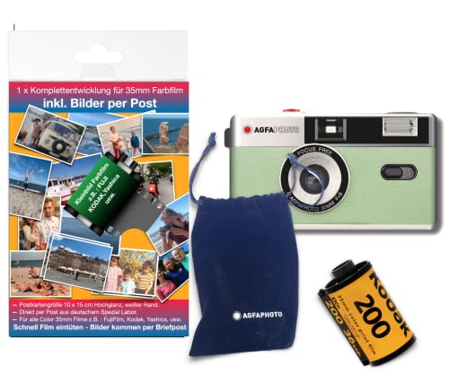 AgfaPhoto Appareil Photo analogique 35 mm avec pellicule couleur et pile