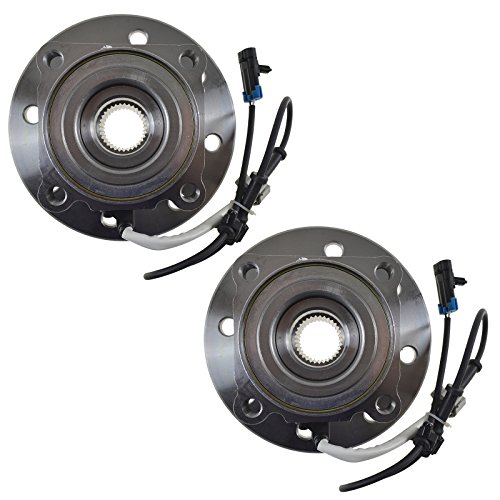 Image of TRQ Front Driver and Passenger Side Wheel Bearing and Hub Assembly Set 2 Piece Compatible with 96-00 Chevrolet K2500 4WD with 8 Lug Wheels 96-00 K3500 4WD 96-99 GMC K1500 4WD with 8 Lug Wheels
