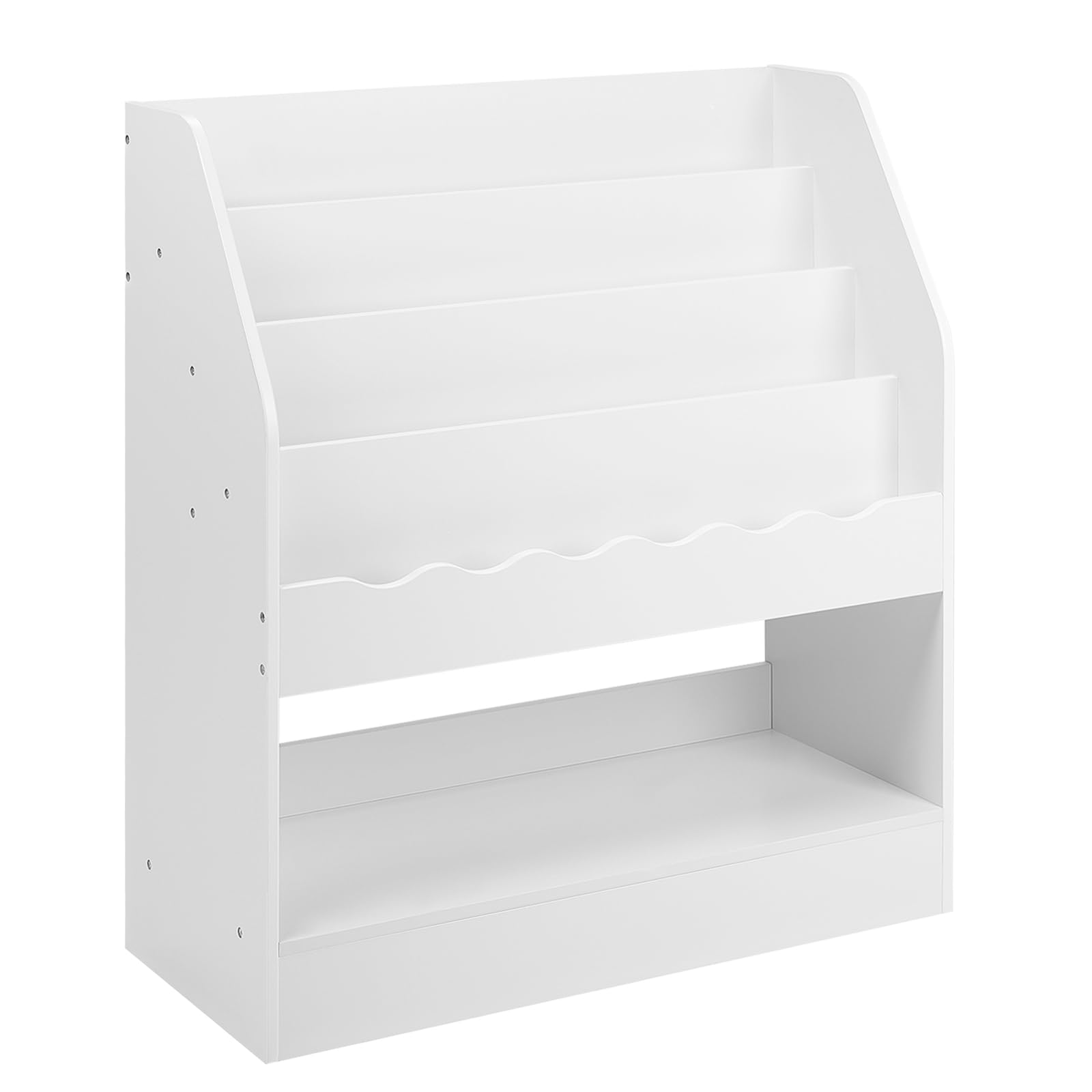 WOLTU Bibliothèque Enfant, Rangement Jouet Enfant, à 5 Niveaux, en MDF, Blanc, 70x30x80cm