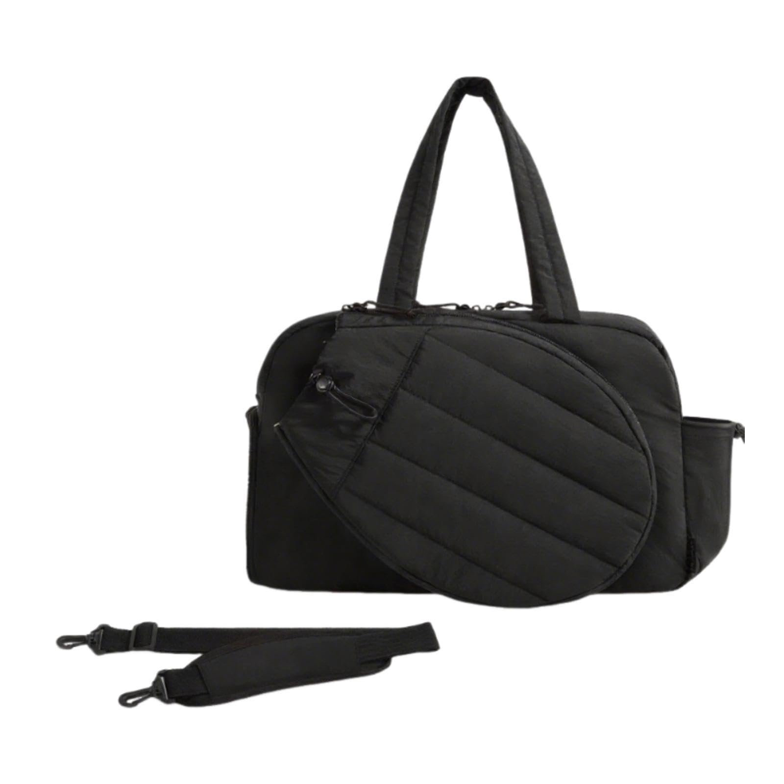 kowaku Tennis Bag for Women Tote Women Overnight Weekend Waterproof Tennis Racket Bag, black