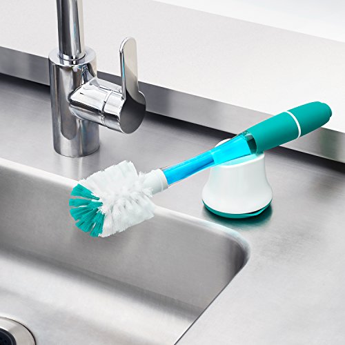 OXO Tot Soap Dispensing Bottle Brush with Stand, Teal - Thumbnail 5