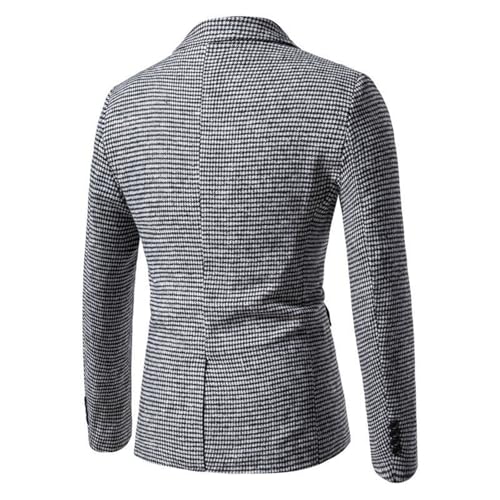 Wankang Mens Clasic Fit Plaid Suit Jacket Knitted Lightweight Single Breasted Daily Blazer Sport Coat for Men2