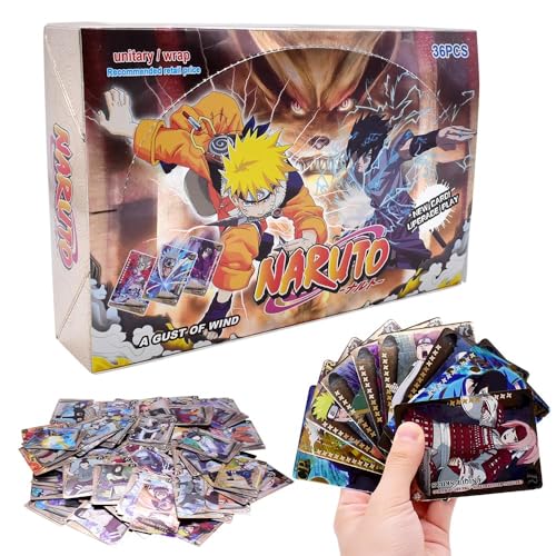 Naru Karten 180 PCS Sammelkarten Anime Kartens Collectors Edition Kartens Cartoon Cards Box Honor Anime Spielkarten Seltene Card Pack Karikatur Games Card Geburtstagsgeschenk für Kinder