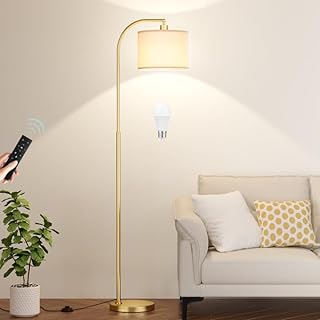 Ambimall Arc Floor Lamp with Remote and Stepless Dimmable Bulb, Colors T...