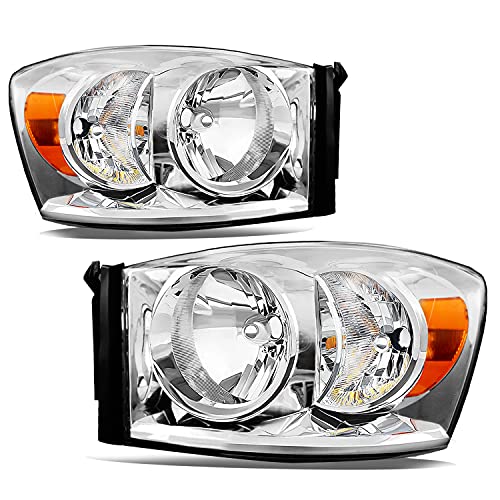 JSBOYAT Headlight Assembly Replacement for 07-08 Dodge Ram 1500 07-09 Dodge Ram 2500 3500 Pickup Driver and Passenger Side