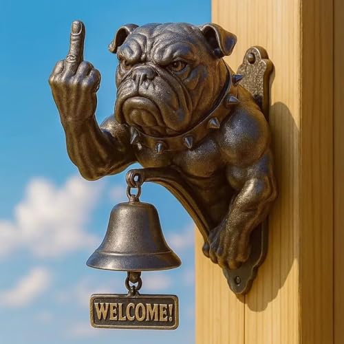Bouledogue en fonte véritable pour une sonnette de porte rustique et durable - 4