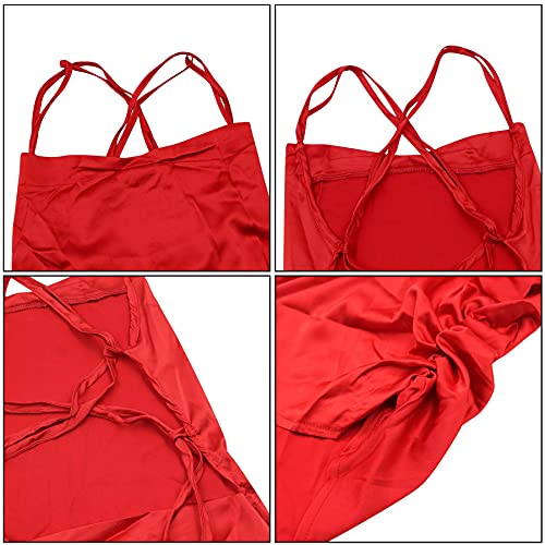 Image of JUMISEE Women Satin Ruched Lace Up Bodycon Mini Dress Sexy Backless Spaghetti Strap Party Dress for Cocktail Clubwear