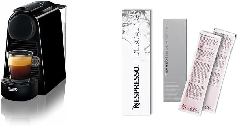 Nespresso Essenza Mini Espresso Machine by De'Longhi, Piano Black Descaling Kit