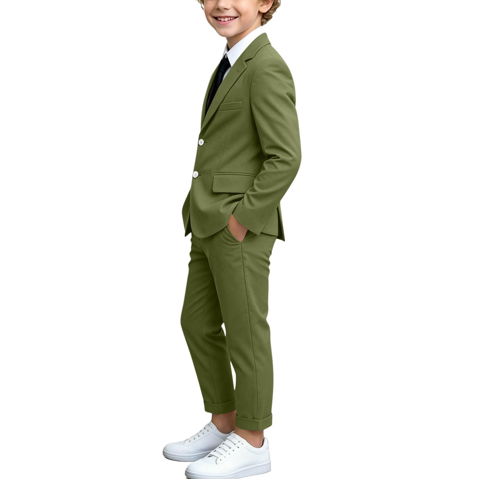 Formelle Anzüge für Jungen, lässig, elegante Hosenanzüge, 2-teiliges Hochzeits-Abschlussball-Outfit, langärmelige Anzugjacken und gerades Bein, Hose, elegantes Kleid, Blazer-Set für Schulabend